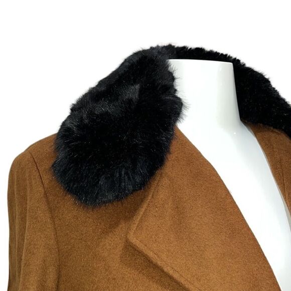 Calvin Klein Single-Breasted Wool Blend Faux-Fur Coat Size 3X NWT - Picture 9 of 16